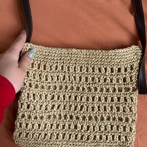 Handcrafted Beige Crochet Shoulder Bag